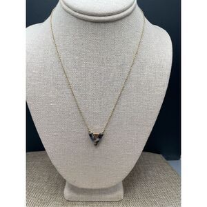 Jane Marie Designer Triangle Shape Multi Color Necklace Gold Tone Chain